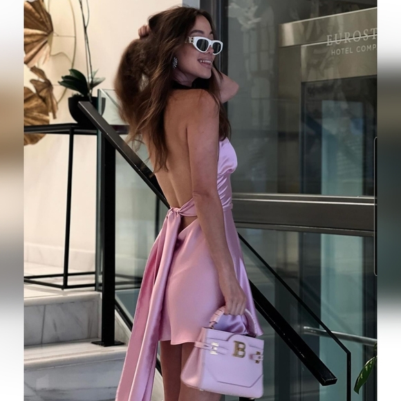 Zara SATIN EFFECT HALTER DRESS size XS - Picture 8 of 14